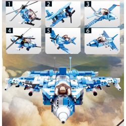 SLUBAN M38 non  MÁY BAY CHIẾN ĐẤU ( 6 TRONG 1) bộ đồ chơi xếp lắp ráp ghép mô hình Military Army Quân Sự Bộ Đội 728 khối