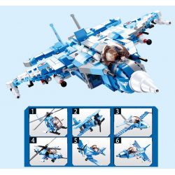 SLUBAN M38 non  MÁY BAY CHIẾN ĐẤU ( 6 TRONG 1) bộ đồ chơi xếp lắp ráp ghép mô hình Military Army Quân Sự Bộ Đội 728 khối