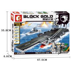 SEMBO 12261 non  TÀU SÂN BAY bộ đồ chơi xếp lắp ráp ghép mô hình Black Gold Cuộc Chiến Vàng Đen 716 khối