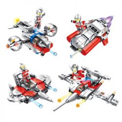 PanlosBrick 690001A 690001B 690001C 690001D Panlos Brick 690001A 690001B 690001C 690001D non  SPACECRAFT OTTMAN 4 TRONG 1 bộ đồ chơi xếp lắp ráp ghép mô hình Ultraman Vệ Binh Vũ Trụ Siêu Nhân Điện Quang 766 khối