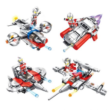 PanlosBrick 690001A 690001B 690001C 690001D Panlos Brick 690001A 690001B 690001C 690001D non  SPACECRAFT OTTMAN 4 TRONG 1 bộ đồ chơi xếp lắp ráp ghép mô hình Ultraman Vệ Binh Vũ Trụ Siêu Nhân Điện Quang 766 khối