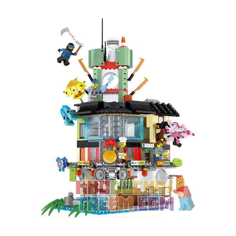 LELE 31099 non  THÀNH PHỐ NINJA bộ đồ chơi xếp lắp ráp ghép mô hình The  Ninjago Movie THE LELE NINJA MOVIE Ninja Lốc Xoáy 716 khối