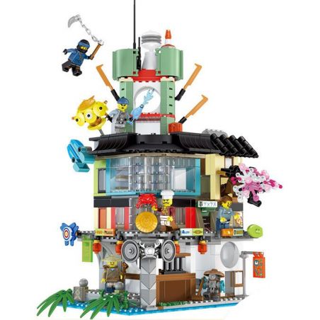 LELE 31099 non  THÀNH PHỐ NINJA bộ đồ chơi xếp lắp ráp ghép mô hình The  Ninjago Movie THE LELE NINJA MOVIE Ninja Lốc Xoáy 716 khối