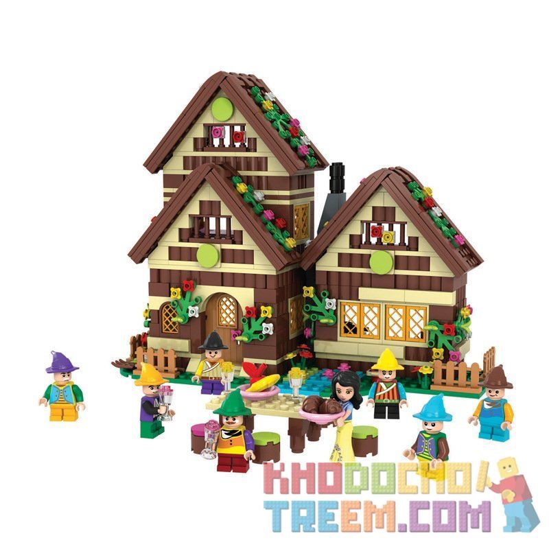 Winner 5005 non  NÀNG BẠCH TUYẾT VÀ 7 CHÚ LÙN bộ đồ chơi xếp lắp ráp ghép mô hình Snow White Princess 658 khối