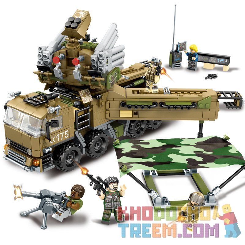 SEMBO 11716 non  HỆ THỐNG PHÒNG THỦ TẦM GẦN PANTSIR S1 bộ đồ chơi xếp lắp ráp ghép mô hình Black Gold Cuộc Chiến Vàng Đen 704 khối