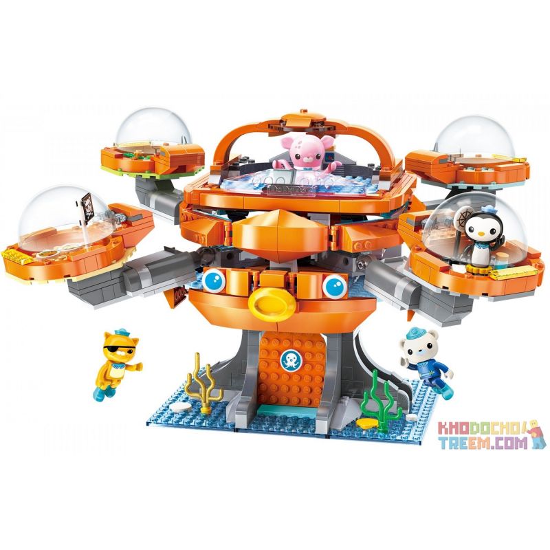 Enlighten 3708 Qman 3708 non  ĐỘI CỨU HỘ BIỂN bộ đồ chơi xếp lắp ráp ghép mô hình Octonauts Thám Hiểm Đại Dương 698 khối