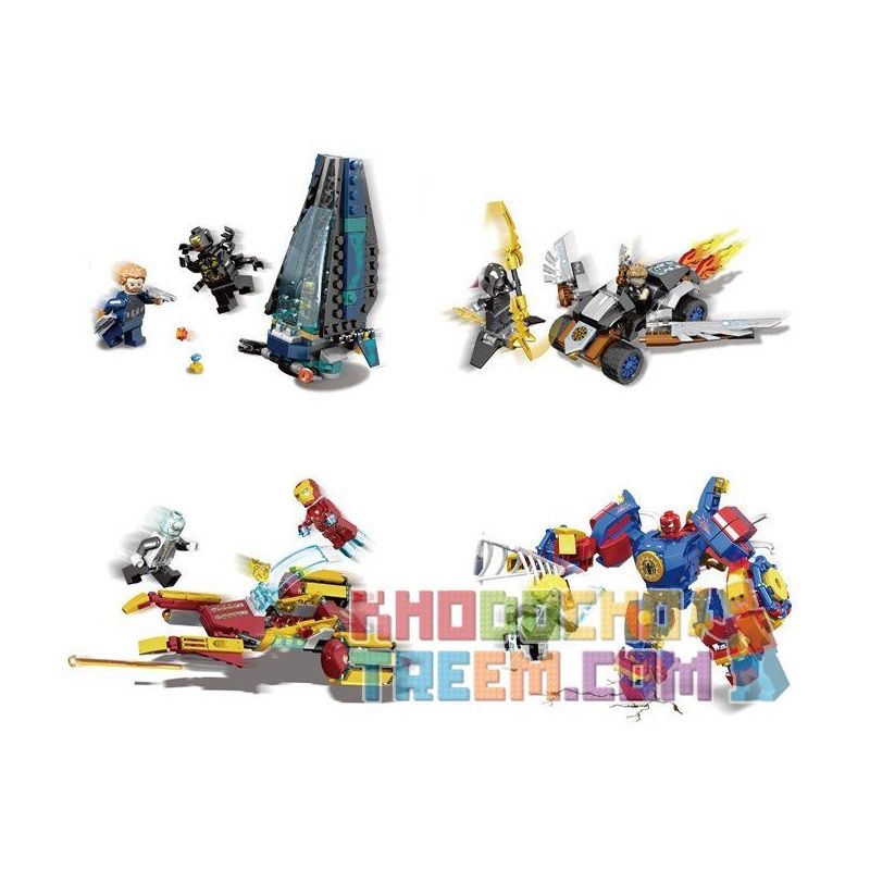 SHENG YUAN SY 1045A 1045B 1045C 1045D non  PHI THUYỀN NGƯỜI MÁY NHỆN SẮT ĐỘI TRƯỞNG MỸ CƠN LỐC HỦY DIỆT bộ đồ chơi xếp lắp ráp ghép mô hình Super Heroes HEROES ASSEMBLE Siêu Nhân Anh Hùng 695 khối