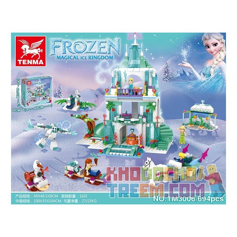 TENMA TM3006 3006 Xếp hình kiểu  DISNEY PRINCESS Lâu đài Elsa 694 khối