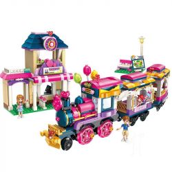 Enlighten 2015 Qman 2015 non  ĐOÀN TÀU SẮC MÀU bộ đồ chơi xếp lắp ráp ghép mô hình Cherry Cô Nàng Ngọt Ngào 690 khối