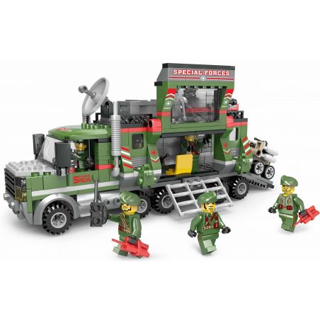 LE DI PIN 10114 Xếp hình kiểu  MILITARY ARMY Military Radar Vehicle Xe Radar Quân Sự 451 khối