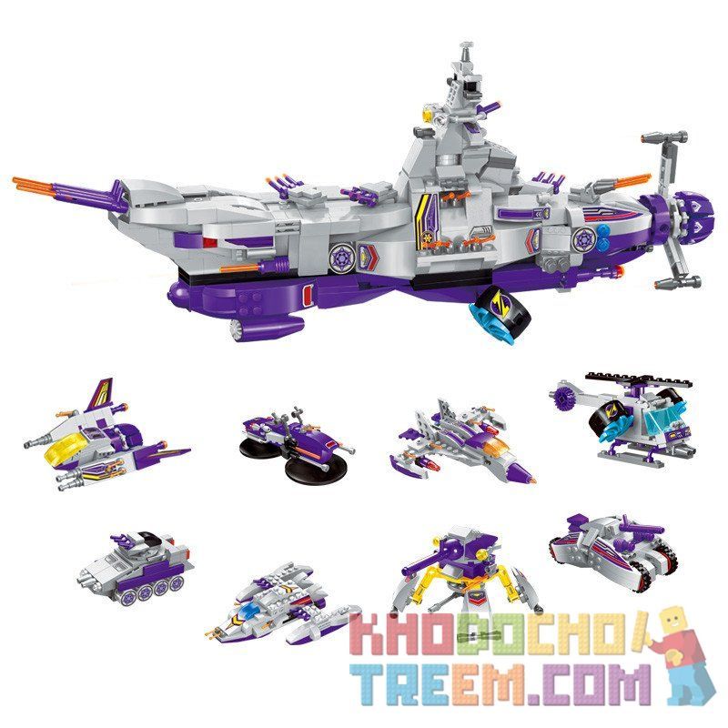 Enlighten 1402 Qman 1402 non  8 PHI THUYỀN NHỎ KẾT HỢP THÀNH LỚN bộ đồ chơi xếp lắp ráp ghép mô hình Transformers VARIANT SERIES SPACE WAR TERMINATOR Robot Đại Chiến Người Máy Biến Hình 683 khối