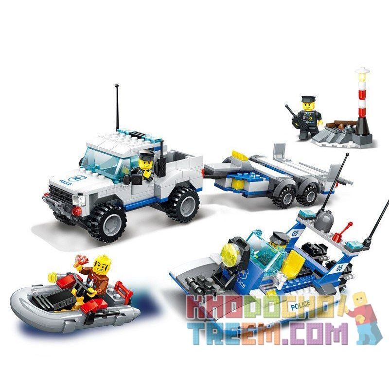 WANGE DR.LUCK 52012 non  BẢO VỆ BỜ BIỂN bộ đồ chơi xếp lắp ráp ghép mô hình City POLICE Thành Phố 453 khối