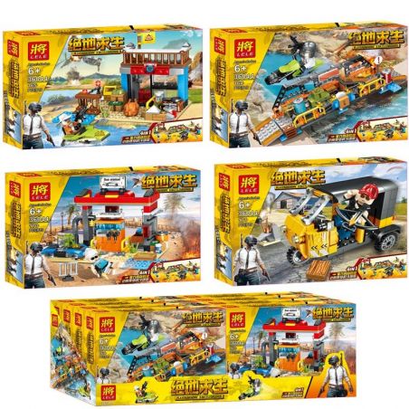 LELE 36044 non  4 KHUNG CẢNH bộ đồ chơi xếp lắp ráp ghép mô hình Pubg Battlegrounds Bắn Súng 670 khối