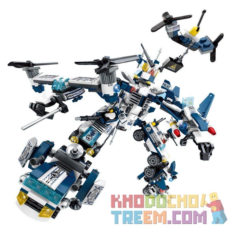 SEMBO SD9188 9188 SD9189 9189 SD9190 9190 SD9191 9191 SD9192 9192 SD9193 9193 SD9194 9194 SD9195 9195 non  8 THIẾT BỊ KẾT HỢP THÀNH ROBOT KHỔNG LỒ bộ đồ chơi xếp lắp ráp ghép mô hình Future Police Cảnh Sát Tương Lai 663 khối