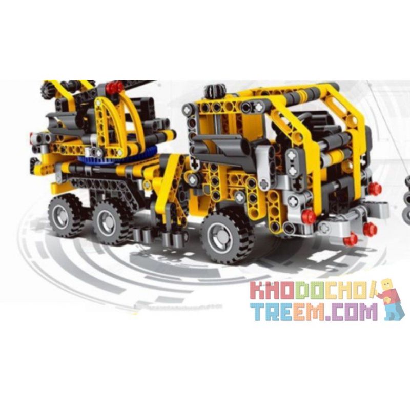 QIZHILE 23002 non  XE CẦN CẨU bộ đồ chơi xếp lắp ráp ghép mô hình Master Bulider Cỗ Máy Xây Dựng 456 khối