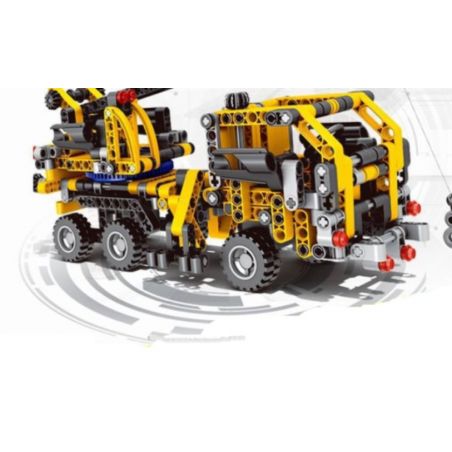 QIZHILE 23002 non  XE CẦN CẨU bộ đồ chơi xếp lắp ráp ghép mô hình Master Bulider Cỗ Máy Xây Dựng 456 khối