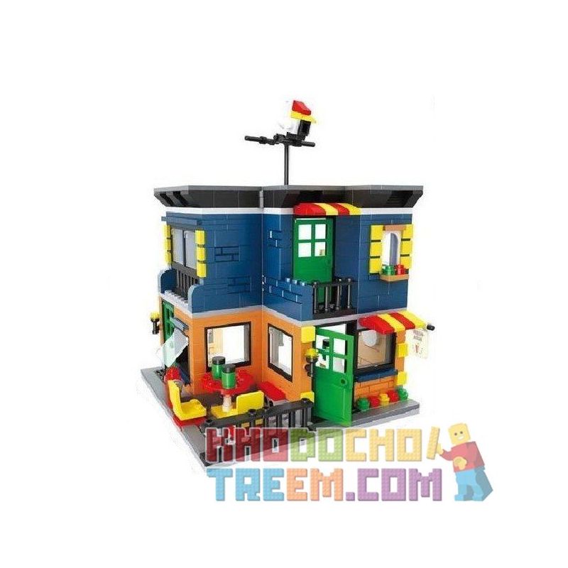 HSANHE 6704 Xếp hình kiểu  MODULAR BUILDINGS Tea Restaurant Cửa Hàng Trà 472 khối