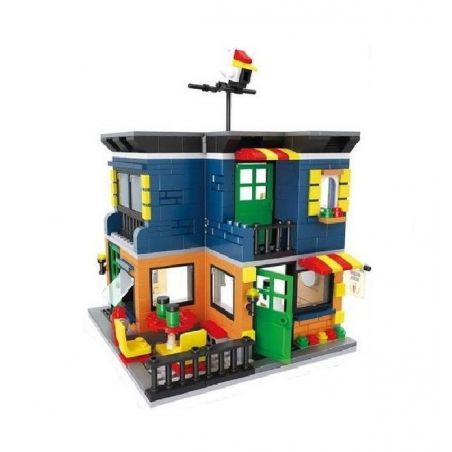 HSANHE 6704 Xếp hình kiểu  MODULAR BUILDINGS Tea Restaurant Cửa Hàng Trà 472 khối