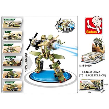 SLUBAN M38-B0636 B0636 0636 M38B0636 38-B0636 non  NGƯỜI MÁY ĐƯỢC LẮP RÁP BỞI BAY PHẢN LỰC TRỰC THĂNG VÀ XE TĂNG bộ đồ chơi xếp lắp ráp ghép mô hình Military Army Quân Sự Bộ Đội 448 khối