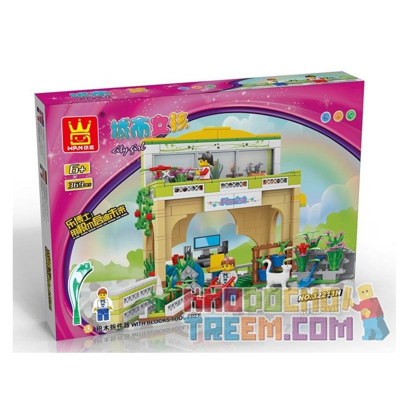 WANGE 32211N Xếp hình kiểu  CITY The Flowers Shop Tiệm Hoa 369 khối