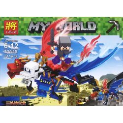 LELE 33159 non  BỘ XẾP HÌNH 4 CON RỒNG TRONG THẾ GIỚI MINECRAFT bộ đồ chơi xếp lắp ráp ghép mô hình MY WORLD Game Xây Dựng 444 khối