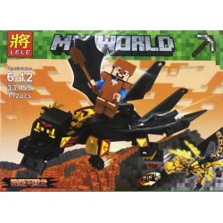 LELE 33159 non  BỘ XẾP HÌNH 4 CON RỒNG TRONG THẾ GIỚI MINECRAFT bộ đồ chơi xếp lắp ráp ghép mô hình MY WORLD Game Xây Dựng 444 khối