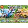 LELE 33159 non  BỘ XẾP HÌNH 4 CON RỒNG TRONG THẾ GIỚI MINECRAFT bộ đồ chơi xếp lắp ráp ghép mô hình MY WORLD Game Xây Dựng 444 khối