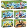 LELE 33159 non  BỘ XẾP HÌNH 4 CON RỒNG TRONG THẾ GIỚI MINECRAFT bộ đồ chơi xếp lắp ráp ghép mô hình MY WORLD Game Xây Dựng 444 khối