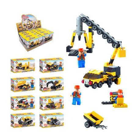 QIZHILE 2001 Xếp hình kiểu  CITY Construction Vehicle 8 In 1 Máy Xây Dựng 8 Trong 1 394 khối