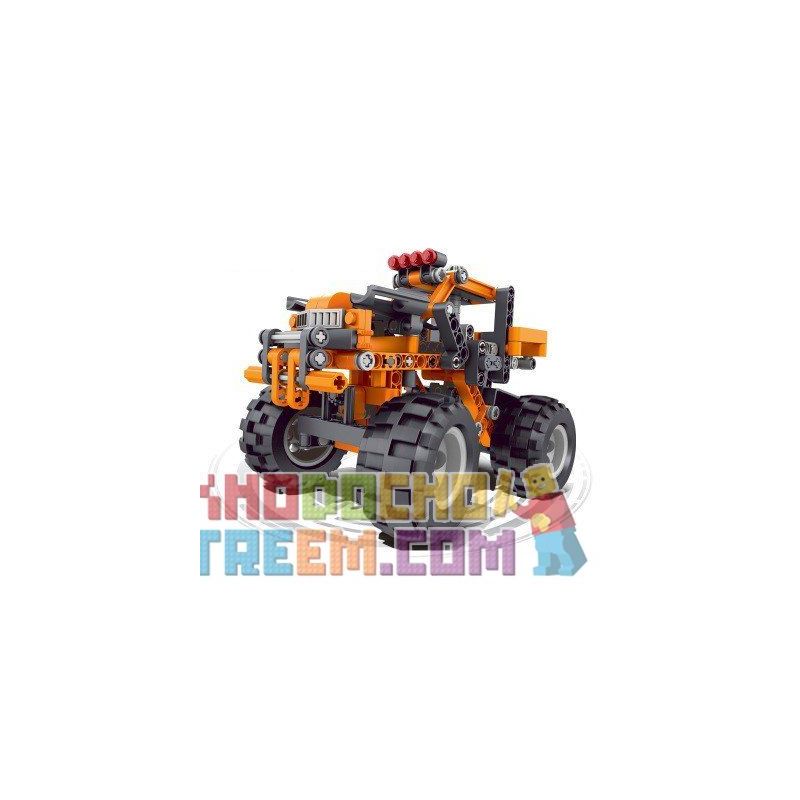 QIZHILE 6044 non  XE ĐỊA HÌNH bộ đồ chơi xếp lắp ráp ghép mô hình Storm Racing Đua Xe Bão Táp 284 khối