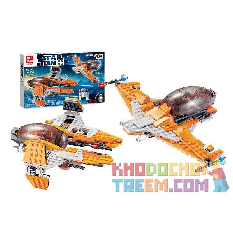 JIE STAR 20202 Xếp hình kiểu  STAR WARS Agents Warships & Dragon Fighter Phi Thuyền Chiến đấu Rồng Và Phi Thuyền Mật Vụ 290 khối