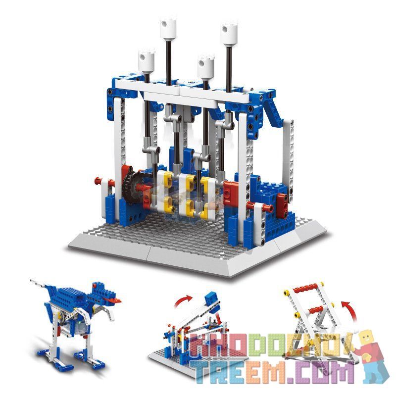 WANGE DR.LUCK 1404 non  MÔ HÌNH ĐỘNG CƠ CHẠY BẰNG ĐIỆN bộ đồ chơi xếp lắp ráp ghép mô hình Mindstorms POWER MACHINSRY ENGINE、FOLDABLE CHAIR、IMPACR HAMMER、DINOSAUR Lập Trình Khoa Học 296 khối