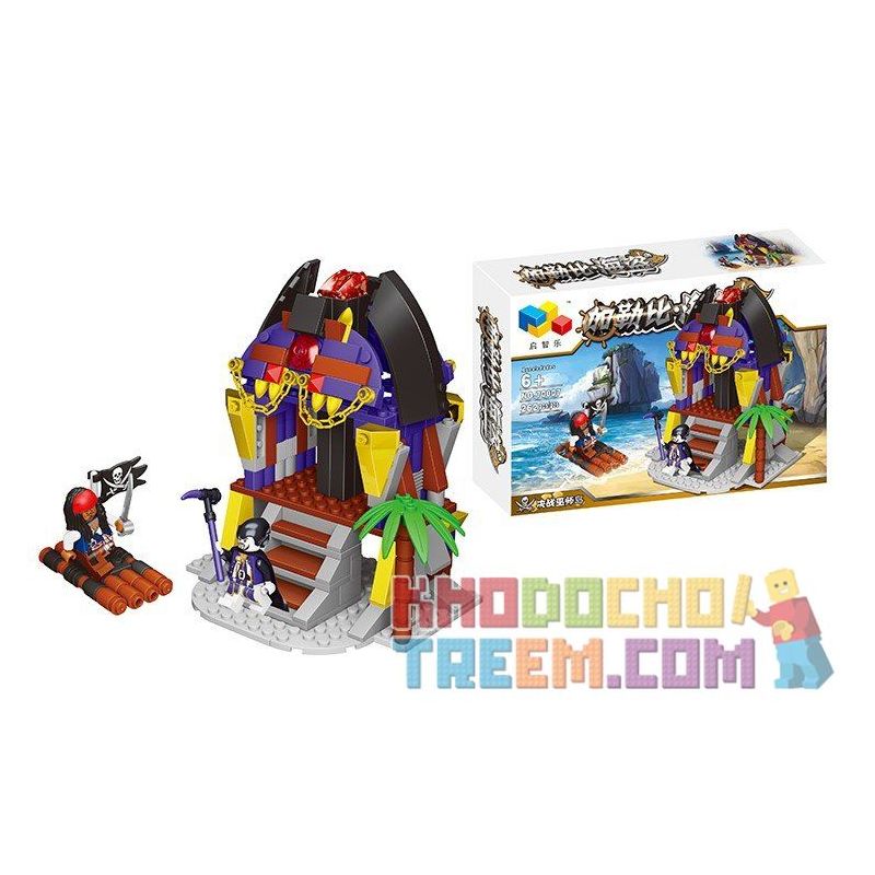 QIZHILE 70007 non  CĂN CỨ HẢI TẶC bộ đồ chơi xếp lắp ráp ghép mô hình Pirates Of The Caribbean PIRATE'S BASE Cướp Biển Vùng Caribe 262 khối