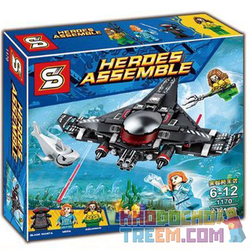 NOT  BLACK MANTA STRIKE 76095 Bela Lari 11024 SHENG YUAN/SY 1170 xếp lắp ráp ghép mô hình AQUAMAN CUỘC TẤN CÔNG TÀU NGẦM CÁ ĐUỐI BLACK MANTA STRIKE Dc Comics Super Heroes Siêu Anh Hùng Dc 235 khối