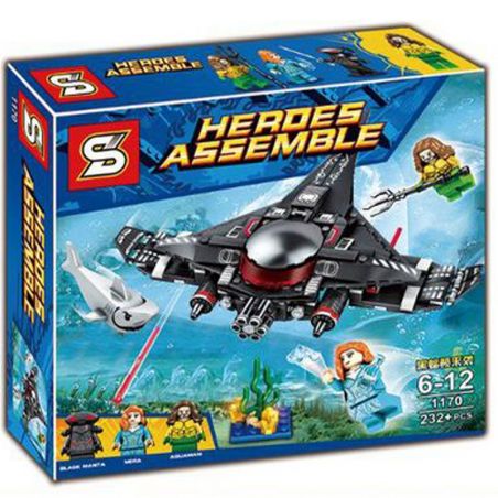 NOT  BLACK MANTA STRIKE 76095 Bela Lari 11024 SHENG YUAN/SY 1170 xếp lắp ráp ghép mô hình AQUAMAN CUỘC TẤN CÔNG TÀU NGẦM CÁ ĐUỐI BLACK MANTA STRIKE Dc Comics Super Heroes Siêu Anh Hùng Dc 235 khối