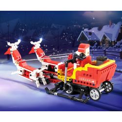 DOUBLEE CADA C51034 51034 non  ÔNG GIÀ NOEL TRƯỢT TUYẾT LẮP ĐƯỢC 2 MẪU CÓ ĐỘNG CƠ PIN CẢM BIẾN ÂM THANH CHUYỂN bộ đồ chơi xếp lắp ráp ghép mô hình  SANTA、SNOWMOBILE Kỹ Thuật Công Nghệ Cao Mô Hình Phương Tiện 439 khối