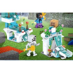 LELE 33120 non  CÔNG VIÊN TRƯỢT TUYẾT 4 TRONG 1 bộ đồ chơi xếp lắp ráp ghép mô hình Minecraft MY WORLD Game Xây Dựng 439 khối
