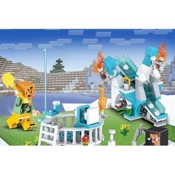 LELE 33120 non  CÔNG VIÊN TRƯỢT TUYẾT 4 TRONG 1 bộ đồ chơi xếp lắp ráp ghép mô hình Minecraft MY WORLD Game Xây Dựng 439 khối