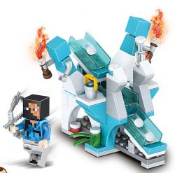 LELE 33120 non  CÔNG VIÊN TRƯỢT TUYẾT 4 TRONG 1 bộ đồ chơi xếp lắp ráp ghép mô hình Minecraft MY WORLD Game Xây Dựng 439 khối