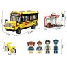 Enlighten 1136 Qman 1136 non  XE BUS ĐƯA ĐÓN HỌC SINH bộ đồ chơi xếp lắp ráp ghép mô hình Colorful City COLORFULCITY Thành Phố Sắc Màu 440 khối