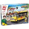 Enlighten 1136 Qman 1136 non  XE BUS ĐƯA ĐÓN HỌC SINH bộ đồ chơi xếp lắp ráp ghép mô hình Colorful City COLORFULCITY Thành Phố Sắc Màu 440 khối