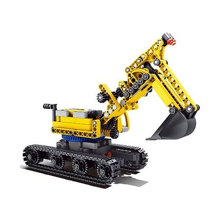 QIZHILE 23004 non  MÁY XÚC XÂY DỰNG bộ đồ chơi xếp lắp ráp ghép mô hình Master Bulider Cỗ Máy Xây Dựng 441 khối