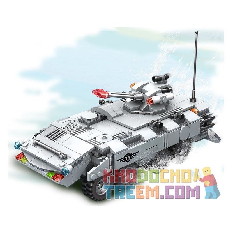 PanlosBrick 635012 Panlos Brick 635012 non  XE TĂNG LỘI NƯỚC bộ đồ chơi xếp lắp ráp ghép mô hình Gun Strike GUNSTRIKE Đấu Súng 436 khối