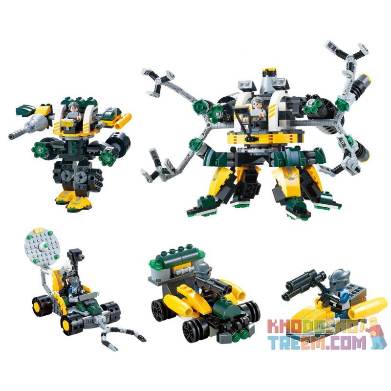 QIZHILE 5002 Xếp hình kiểu  TRANSFORMERS Robot Attacks 4 In 1 Combination Người Máy Tấn Công Kết Hợp 4 Trong 1 438 khối