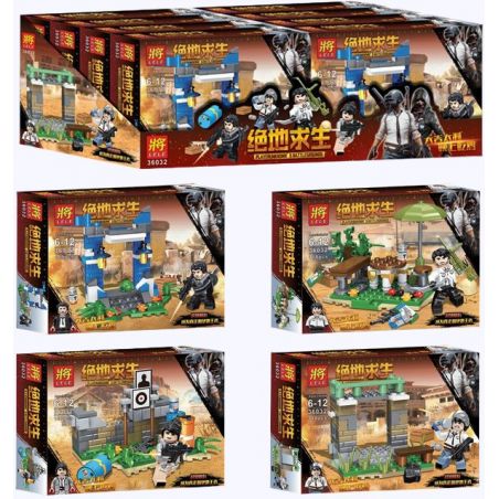 LELE 36032 non  4 CẢNH NHỎ TRONG TRÒ CHƠI SINH TỒN bộ đồ chơi xếp lắp ráp ghép mô hình Pubg Battlegrounds Bắn Súng 434 khối
