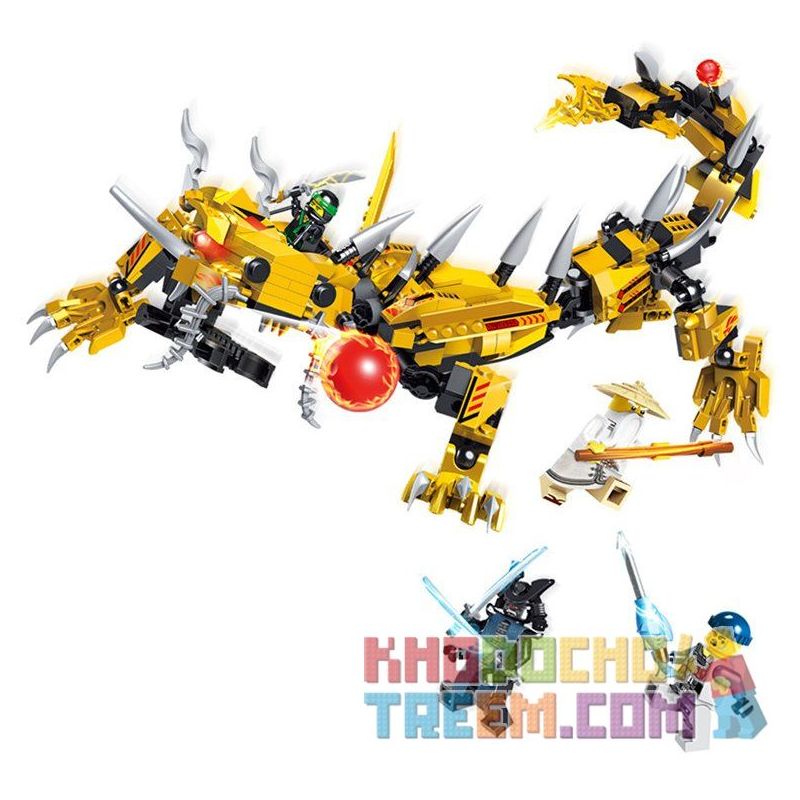 LELE 31066 non  BỘ LẮP RÁP RỒNG VÀNG bộ đồ chơi xếp lắp ráp ghép mô hình The  Ninjago Movie Ninja Lốc Xoáy 431 khối