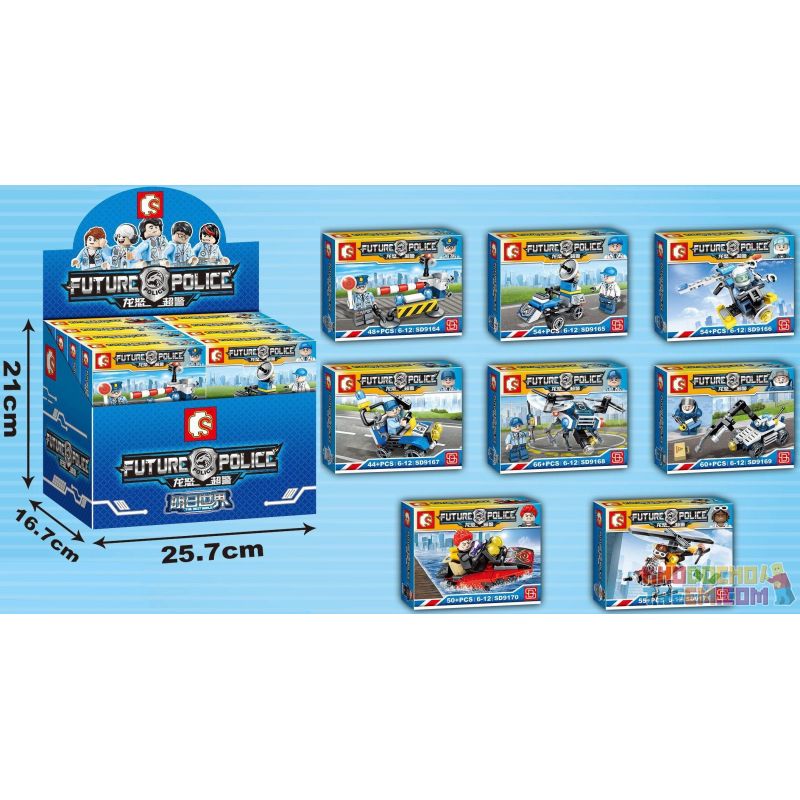 SEMBO SD9164 9164 SD9165 9165 SD9166 9166 SD9167 9167 SD9168 9168 SD9169 9169 SD9170 9170 SD9171 9171 non  LỰC LƯỢNG CẢNH SÁT LIÊN LẠC bộ đồ chơi xếp lắp ráp ghép mô hình Future Police Cảnh Sát Tương Lai 431 khối