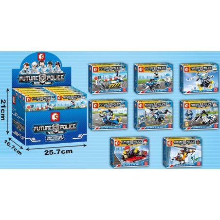 SEMBO SD9164 9164 SD9165 9165 SD9166 9166 SD9167 9167 SD9168 9168 SD9169 9169 SD9170 9170 SD9171 9171 non  LỰC LƯỢNG CẢNH SÁT LIÊN LẠC bộ đồ chơi xếp lắp ráp ghép mô hình Future Police Cảnh Sát Tương Lai 431 khối