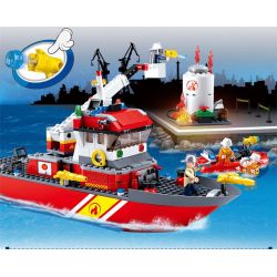 SLUBAN M38-0630 0630 M380630 38-0630 non  THUYỀN CỨU HỎA TIÊN PHONG bộ đồ chơi xếp lắp ráp ghép mô hình Fire Rescure FIRE RESCUE BOAT 429 khối