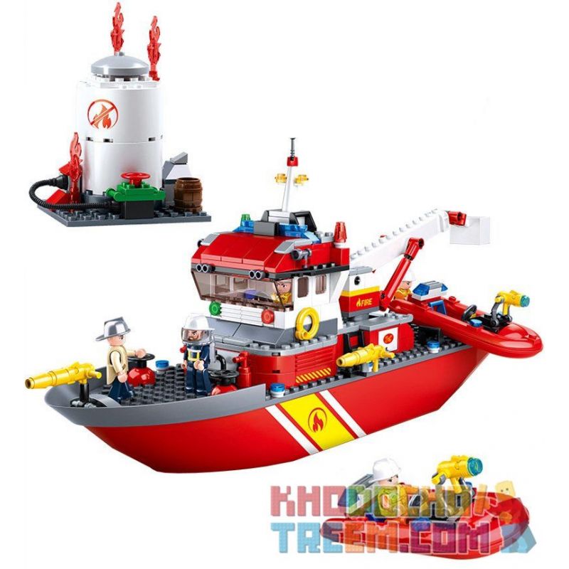 SLUBAN M38-0630 0630 M380630 38-0630 non  THUYỀN CỨU HỎA TIÊN PHONG bộ đồ chơi xếp lắp ráp ghép mô hình Fire Rescure FIRE RESCUE BOAT 429 khối